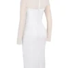 Yasmin White Plunge Midi Dress Yasmin White Plunge Midi Dress