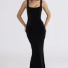 Yasmina Black Velvet Hourglass Maxi Dress – Limited Edition Yasmina Black Velvet Hourglass Maxi Dress – Limited Edition