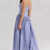 Ysabella Blue Daisy Print Stretch Cotton Midi Sundress Ysabella Blue Daisy Print Stretch Cotton Midi Sundress