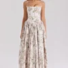 Ysabella Cream Floral Print Cotton Midi Sundress Ysabella Cream Floral Print Cotton Midi Sundress