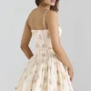 Ysabella Cream Rose Print Stretch Cotton Mini Sundress Ysabella Cream Rose Print Stretch Cotton Mini Sundress