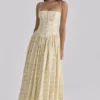 Ysabella Floral Lemon Print Cotton Midi Sundress Ysabella Floral Lemon Print Cotton Midi Sundress