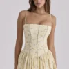 Ysabella Floral Lemon Print Cotton Midi Sundress Ysabella Floral Lemon Print Cotton Midi Sundress