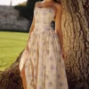 Ysabella Ivory Sweet Peony Floral Print Cotton Midi Sundress Ysabella Ivory Sweet Peony Floral Print Cotton Midi Sundress