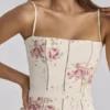 Ysabella Ivory Vintage Rose Print Cotton Midi Sundress Ysabella Ivory Vintage Rose Print Cotton Midi Sundress