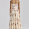 Ysabella Ivory Vintage Rose Print Cotton Midi Sundress Ysabella Ivory Vintage Rose Print Cotton Midi Sundress