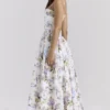 Ysabella Off White Vintage Ribbon Print Cotton Midi Sundress Ysabella Off White Vintage Ribbon Print Cotton Midi Sundress