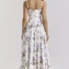 Ysabella Off White Vintage Ribbon Print Cotton Midi Sundress Ysabella Off White Vintage Ribbon Print Cotton Midi Sundress