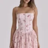 Ysabella Pink Vintage Rose Print Cotton Midi Sundress Ysabella Pink Vintage Rose Print Cotton Midi Sundress