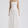 Ysabella White Posy Print Cotton Maxi Sundress Ysabella White Posy Print Cotton Maxi Sundress