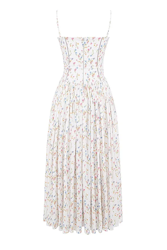 Ysabella White Posy Print Cotton Maxi Sundress Ysabella White Posy Print Cotton Maxi Sundress