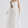 Ysabella White Posy Print Cotton Maxi Sundress Ysabella White Posy Print Cotton Maxi Sundress