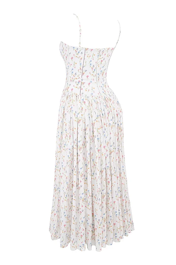 Ysabella White Posy Print Cotton Maxi Sundress Ysabella White Posy Print Cotton Maxi Sundress
