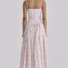 Ysabella White Rose Print Cotton Midi Sundress Ysabella White Rose Print Cotton Midi Sundress