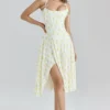 Yvette Lemon Floral Print Georgette Midi Dress Yvette Lemon Floral Print Georgette Midi Dress