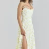 Yvette Lemon Floral Print Georgette Midi Dress Yvette Lemon Floral Print Georgette Midi Dress