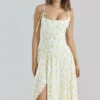 Yvette Lemon Floral Print Georgette Midi Dress Yvette Lemon Floral Print Georgette Midi Dress