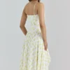 Yvette Lemon Floral Print Georgette Midi Dress Yvette Lemon Floral Print Georgette Midi Dress