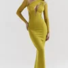 Zahra Chartreuse Plunge Maxi Dress Zahra Chartreuse Plunge Maxi Dress