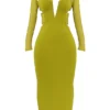 Zahra Chartreuse Plunge Maxi Dress Zahra Chartreuse Plunge Maxi Dress