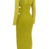 Zahra Chartreuse Plunge Maxi Dress Zahra Chartreuse Plunge Maxi Dress