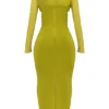 Zahra Chartreuse Plunge Maxi Dress Zahra Chartreuse Plunge Maxi Dress