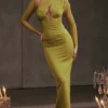 Zahra Chartreuse Plunge Maxi Dress Zahra Chartreuse Plunge Maxi Dress