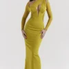 Zahra Chartreuse Plunge Maxi Dress Zahra Chartreuse Plunge Maxi Dress
