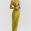 Zahra Chartreuse Plunge Maxi Dress Zahra Chartreuse Plunge Maxi Dress