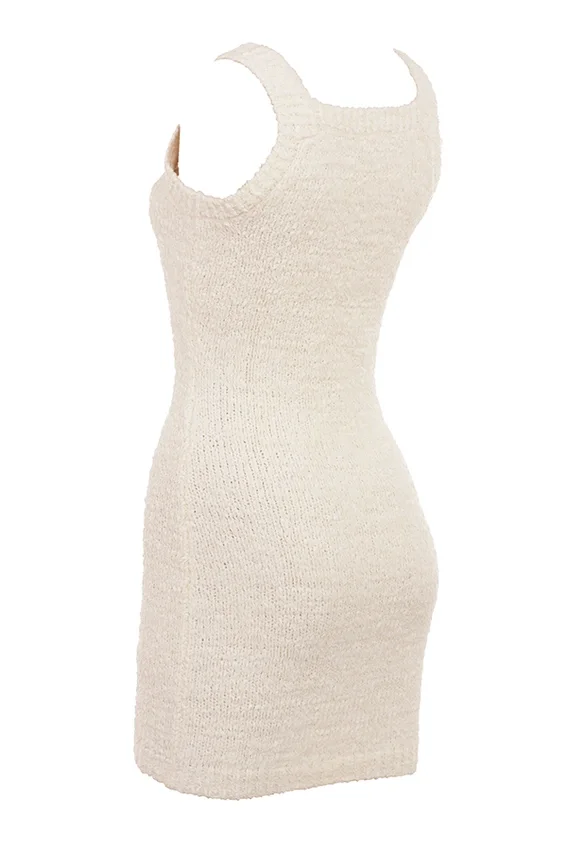 Zaira Cream Chenille Knit Mini Dress Zaira Cream Chenille Knit Mini Dress