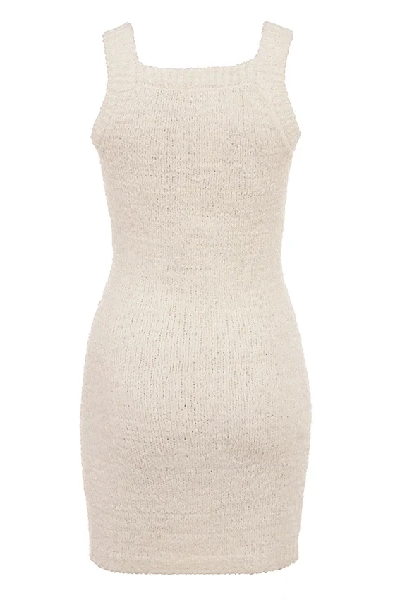 Zaira Cream Chenille Knit Mini Dress Zaira Cream Chenille Knit Mini Dress