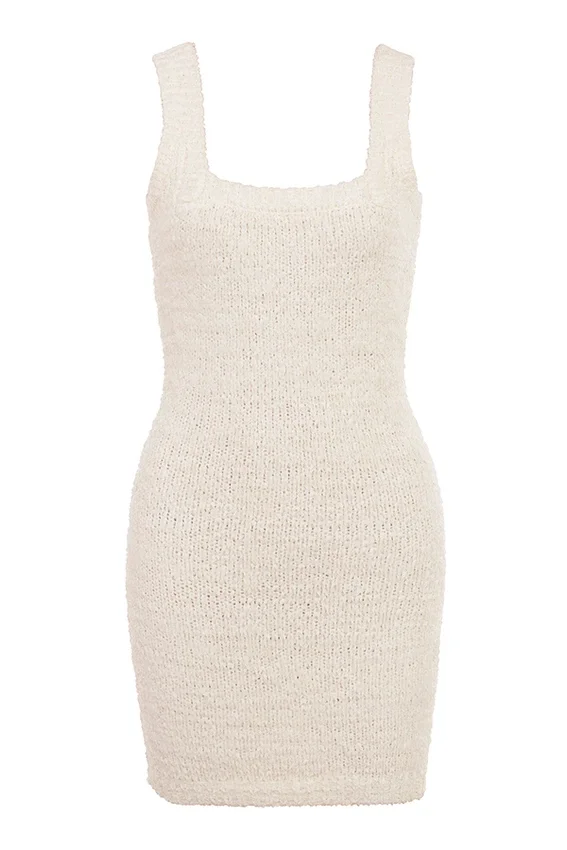 Zaira Cream Chenille Knit Mini Dress Zaira Cream Chenille Knit Mini Dress