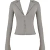 Zakira Smoke Fitted Shirt