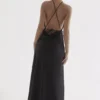 Zanab Black Thigh Slit Maxi Dress Zanab Black Thigh Slit Maxi Dress