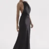 Zanab Black Thigh Slit Maxi Dress Zanab Black Thigh Slit Maxi Dress