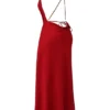Zanab Red Rose Thigh Slit Maxi Dress Zanab Red Rose Thigh Slit Maxi Dress