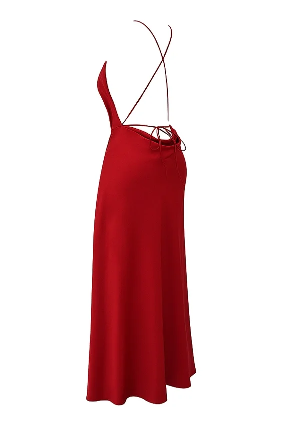 Zanab Red Rose Thigh Slit Maxi Dress Zanab Red Rose Thigh Slit Maxi Dress