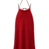 Zanab Red Rose Thigh Slit Maxi Dress Zanab Red Rose Thigh Slit Maxi Dress