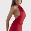 Zanab Red Rose Thigh Slit Maxi Dress Zanab Red Rose Thigh Slit Maxi Dress