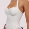 Zizi White Halter Neck Broderie Anglaise Corset Top Zizi White Halter Neck Broderie Anglaise Corset Top