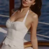 Zizi White Halter Neck Broderie Anglaise Corset Top Zizi White Halter Neck Broderie Anglaise Corset Top