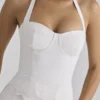 Zizi White Halter Neck Broderie Anglaise Corset Top Zizi White Halter Neck Broderie Anglaise Corset Top