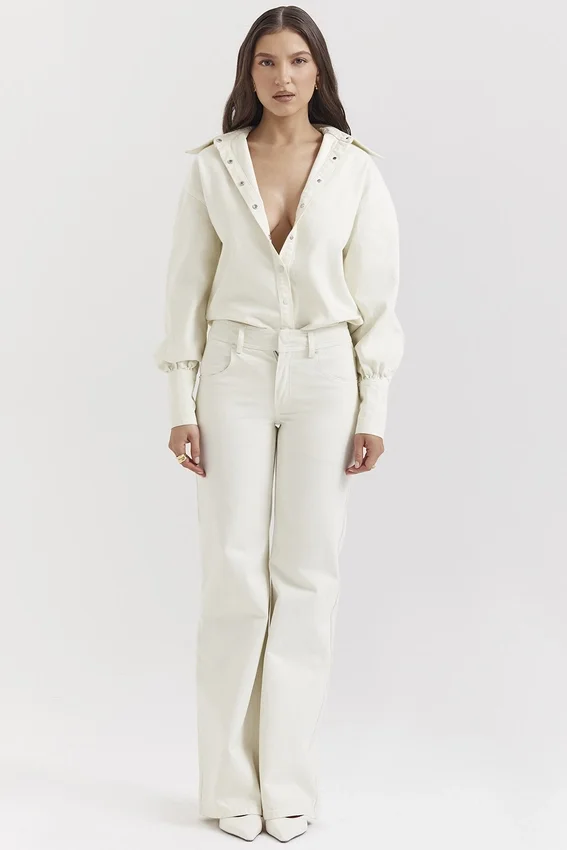 Zuri Ivory Denim Shirt Zuri Ivory Denim Shirt